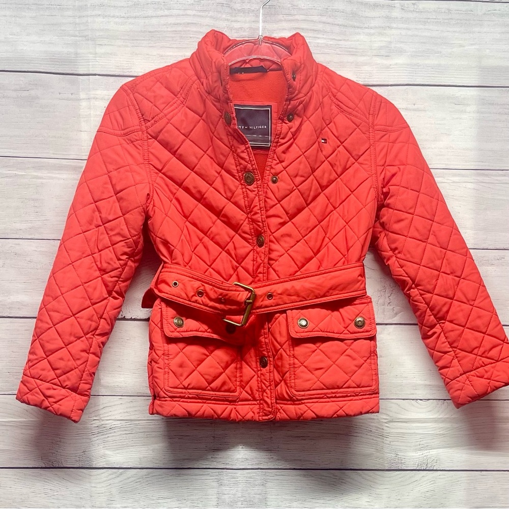Tommy Hilfiger Orange Belted Jacket Size 8-10